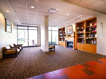 Community library with seating area